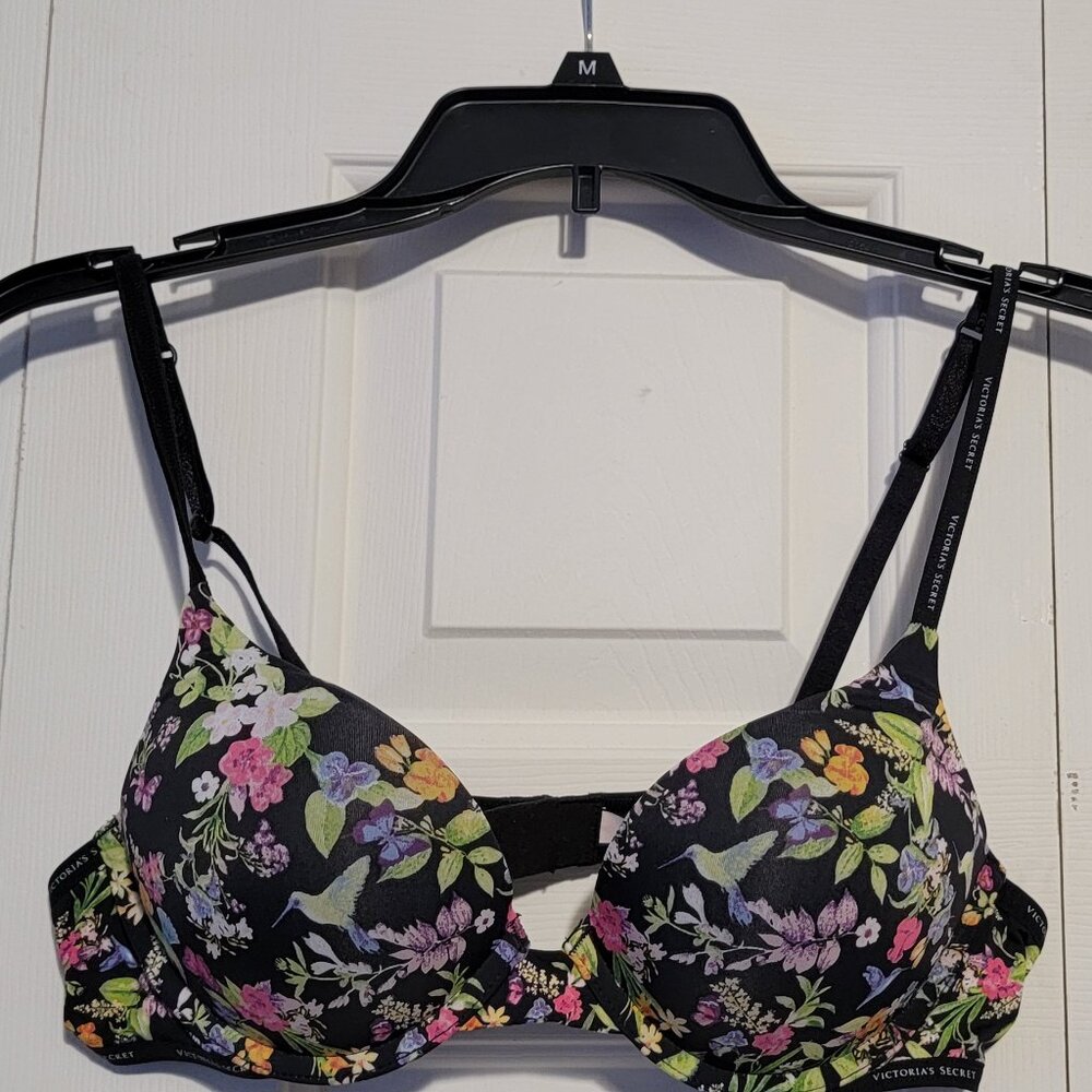 Victoria's Secret Bombshell Push-Up T-Shirt Bra, Birds Of Paradise, 36A